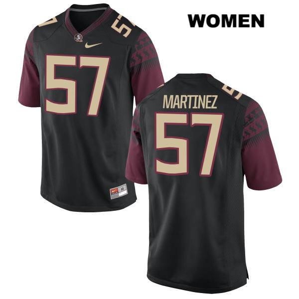 Women's NCAA Nike Florida State Seminoles #57 Corey Martinez College Black Stitched Authentic Football Jersey QBY2369JY